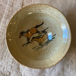 Handmade Pottery Horse Bowl